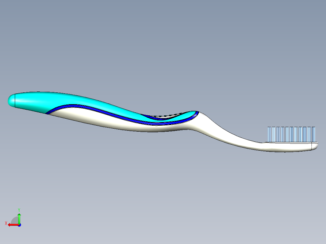 牙刷模型后视图