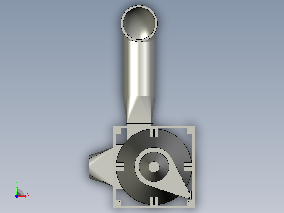 大旋风除尘系统设备3D模型前视图