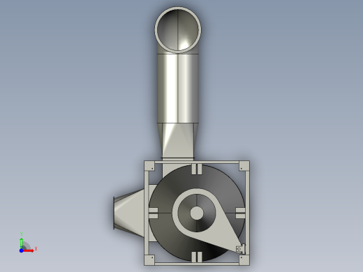 大旋风除尘系统设备3D模型前视缩略图