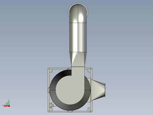 大旋风除尘系统设备3D模型后视缩略图