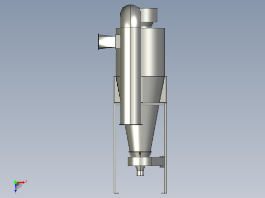 大旋风除尘系统设备3D模型俯视缩略图