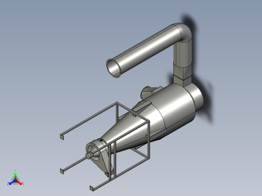 大旋风除尘系统设备3D模型正等轴测缩略图