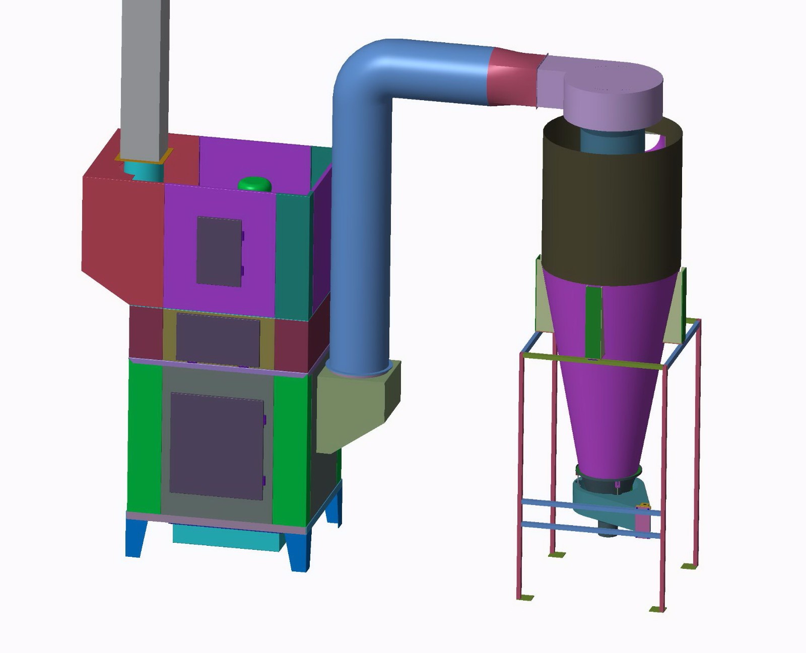 大旋风除尘系统设备3D模型