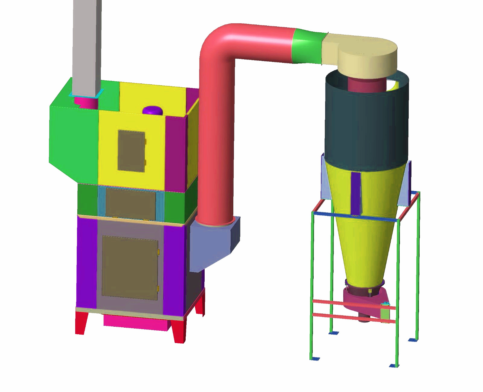 大旋风除尘系统设备3D模型