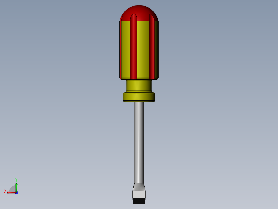 一字螺丝刀模型后视图