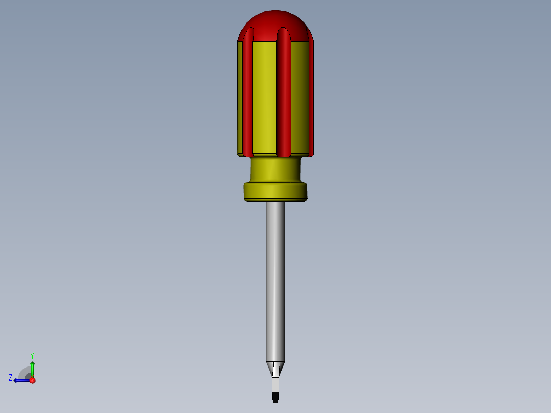 一字螺丝刀模型右视图
