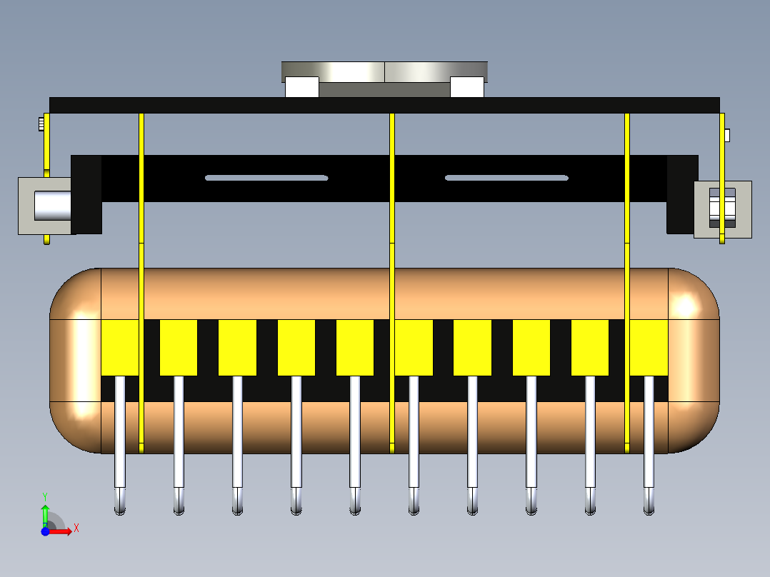 开口抓手夹爪前视图