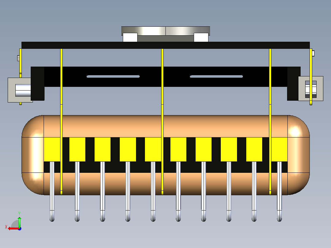 开口抓手夹爪后视图