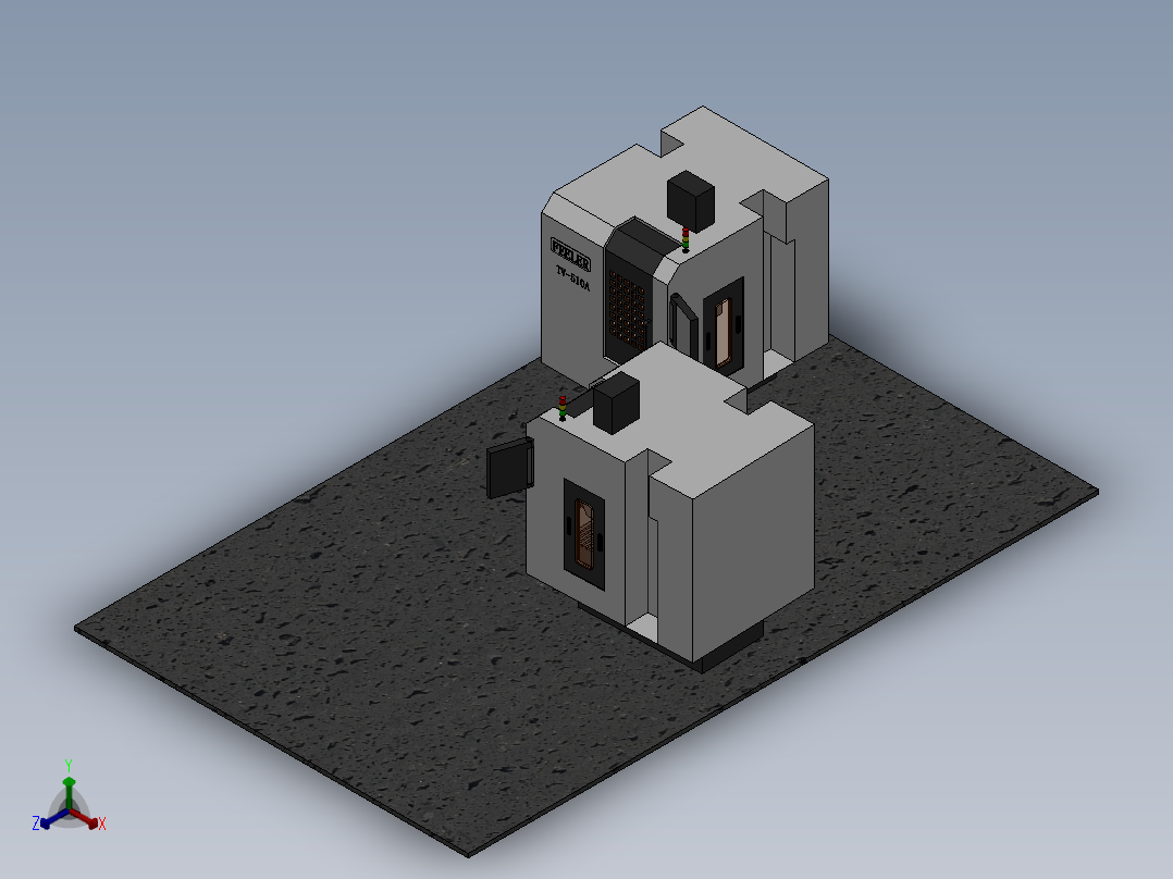机床模型正等轴测图