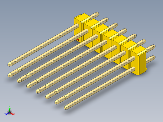 彩色公头100mil（2.54mm）系列-DS1021_yellow_2x07p_100mil_Type19_rev1.0