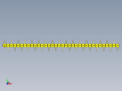 彩色公排针 100mil 2.54mm 系列-DS1022_yellow_34p_100mil_Type_SMT_R1_rev1.0前视缩略图