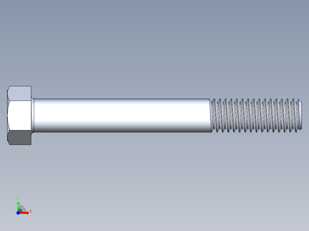 UNC 六角螺栓-Hex Bolt 0.375-16 x 3前视图