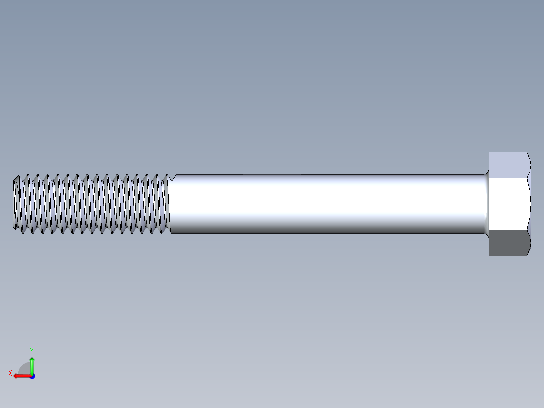 UNC 六角螺栓-Hex Bolt 0.375-16 x 3后视图