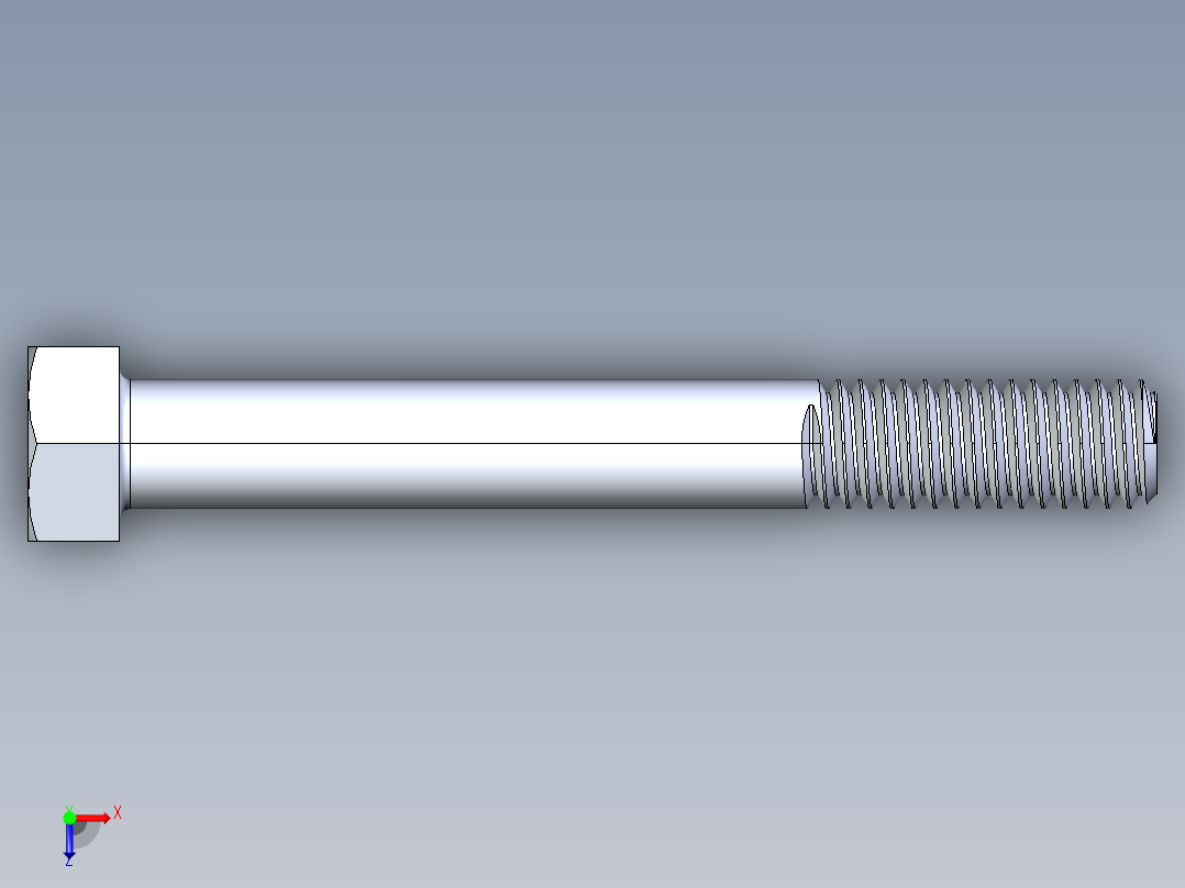 UNC 六角螺栓-Hex Bolt 0.375-16 x 3俯视图