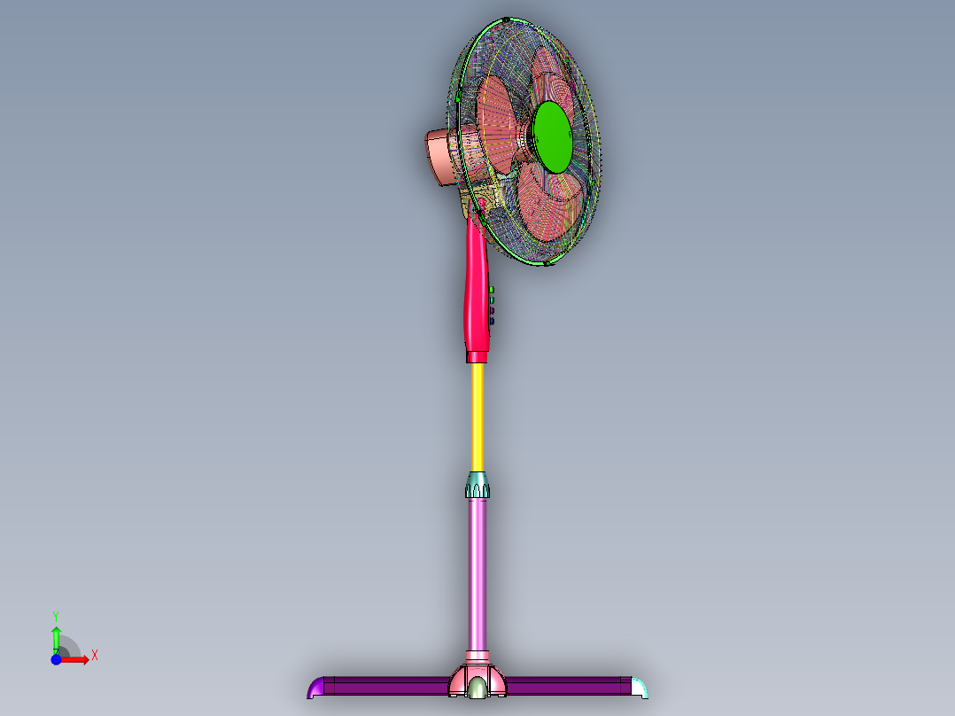 家用落地风扇电扇前视图