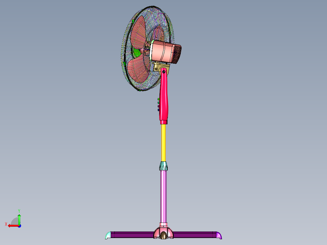 家用落地风扇电扇后视图