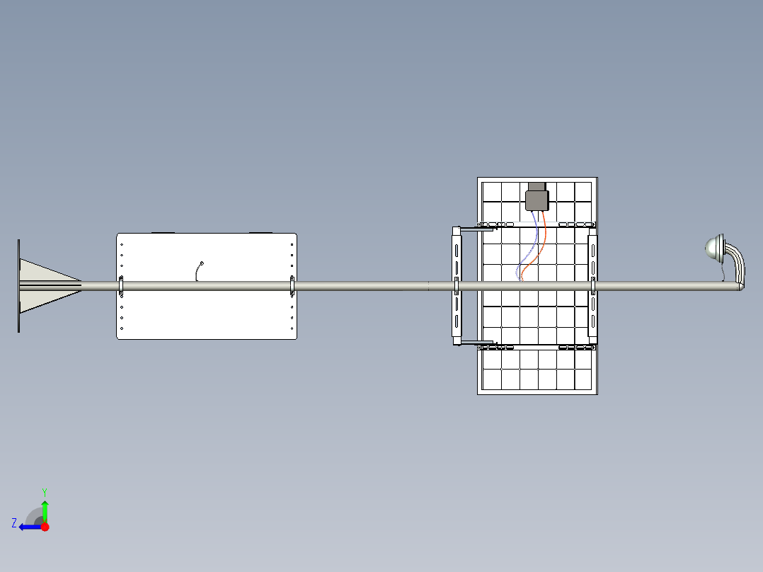 太阳能电池安防摄像头电箱-igs 三维 图纸右视图