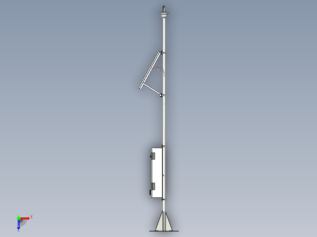 太阳能电池安防摄像头电箱-igs 三维 图纸俯视图