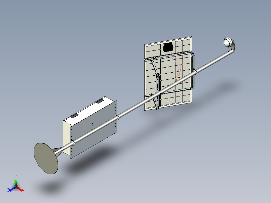 太阳能电池安防摄像头电箱-igs 三维 图纸正等轴测图