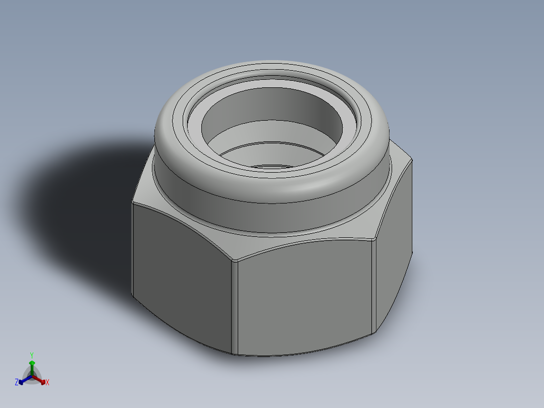 紧固件-0.3750 Lock Nut正等轴测图