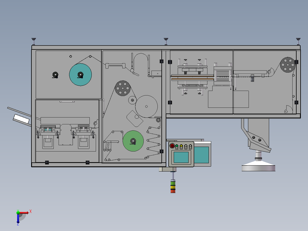 DPH300铝塑泡罩包装机三维SW模型=511588==180俯视图