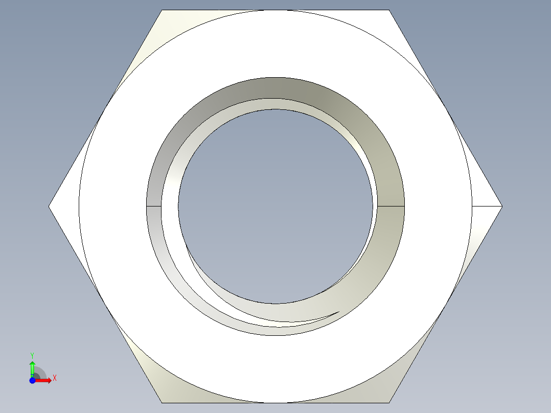 DIN 934 螺母-M5 Nut.STEP前视图