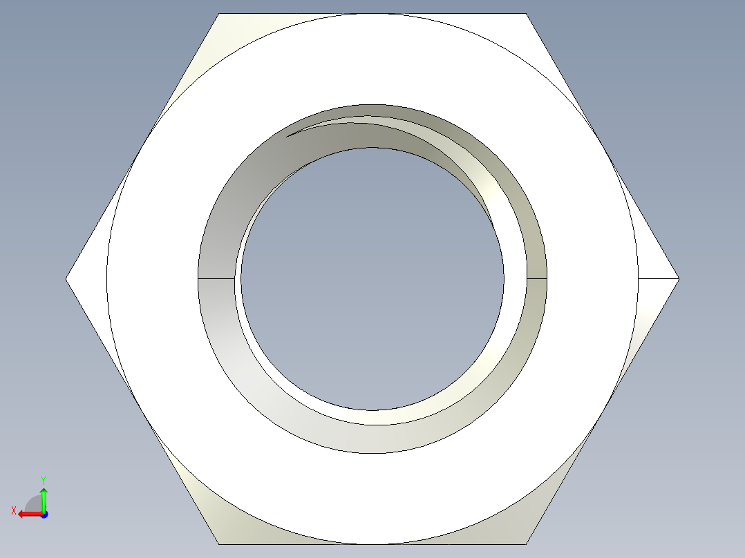 DIN 934 螺母-M5 Nut.STEP后视图