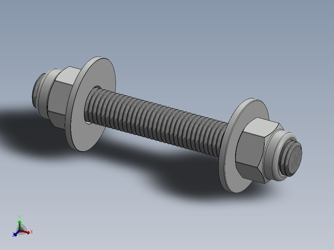紧固件-0.7500 All-Thread主视图