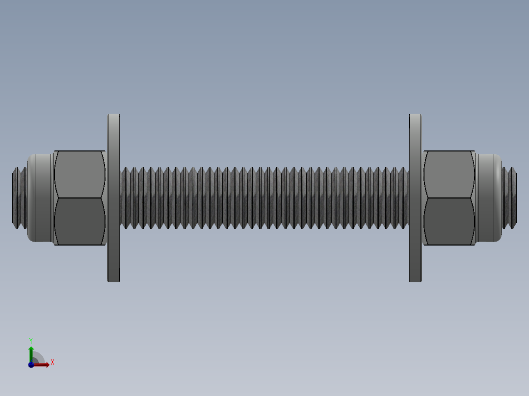 紧固件-0.7500 All-Thread前视图