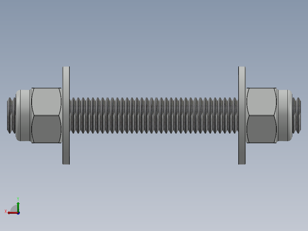 紧固件-0.7500 All-Thread后视图