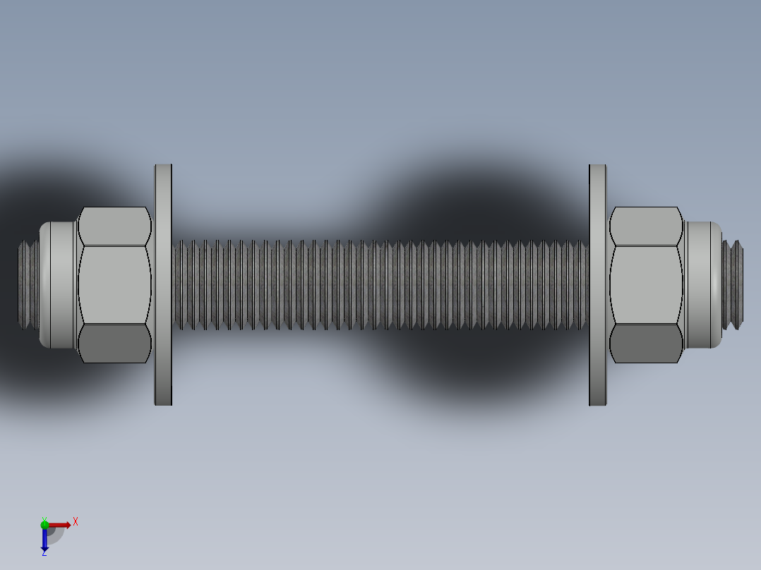 紧固件-0.7500 All-Thread俯视图