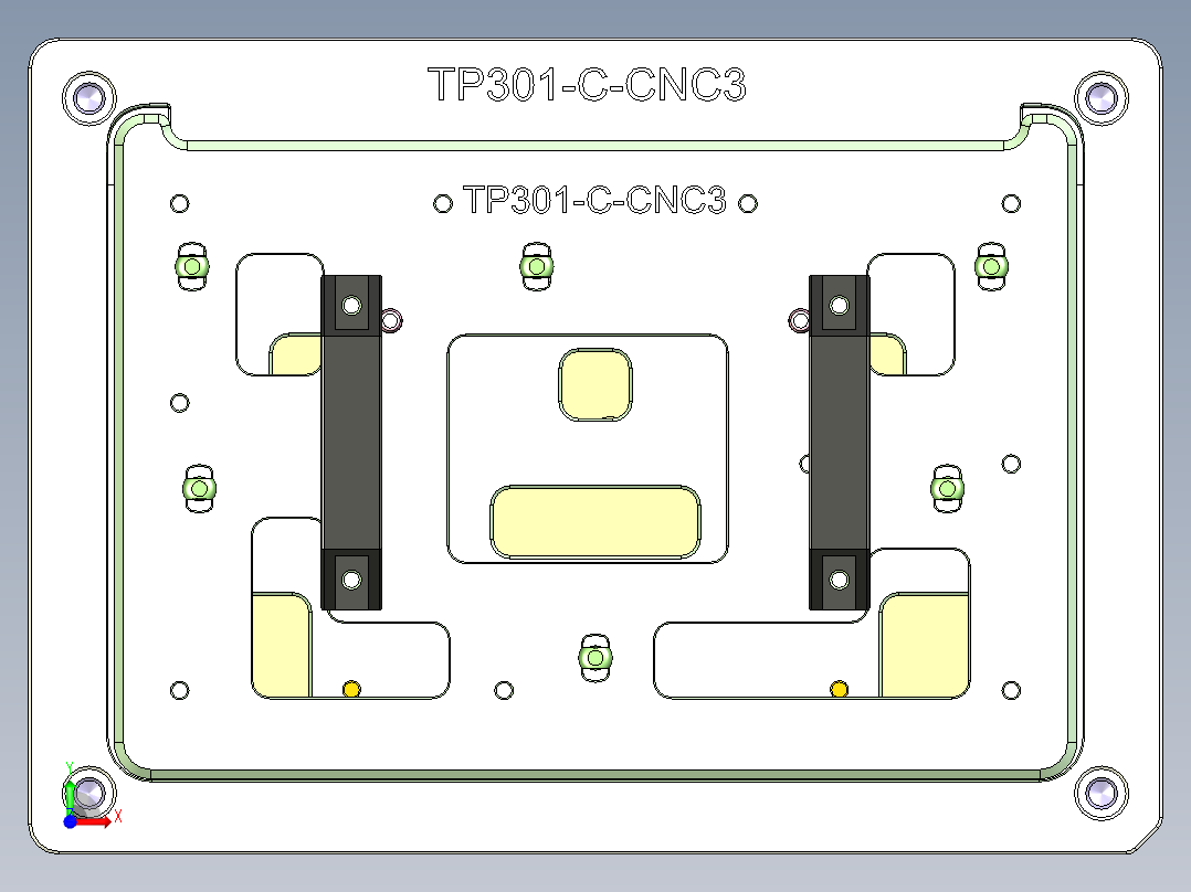 TP301-C-CNC3笔记本CNC工装夹具三维模型-0923前视图