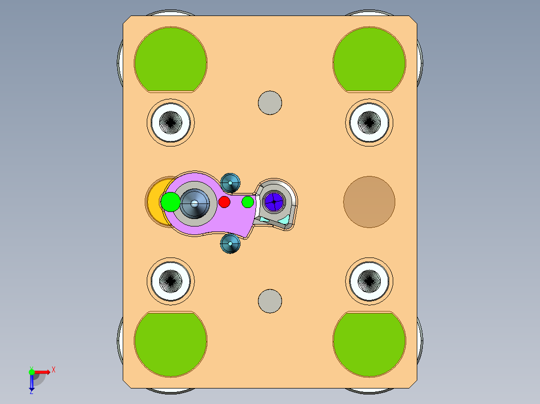 汽车锁零件全自动铆轴设备Creo5.0.zip俯视图