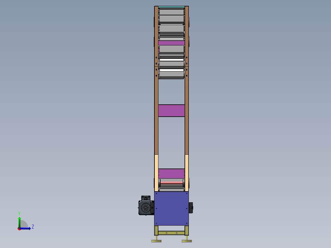 1升Z型斗式提升机sw22可编辑左视图