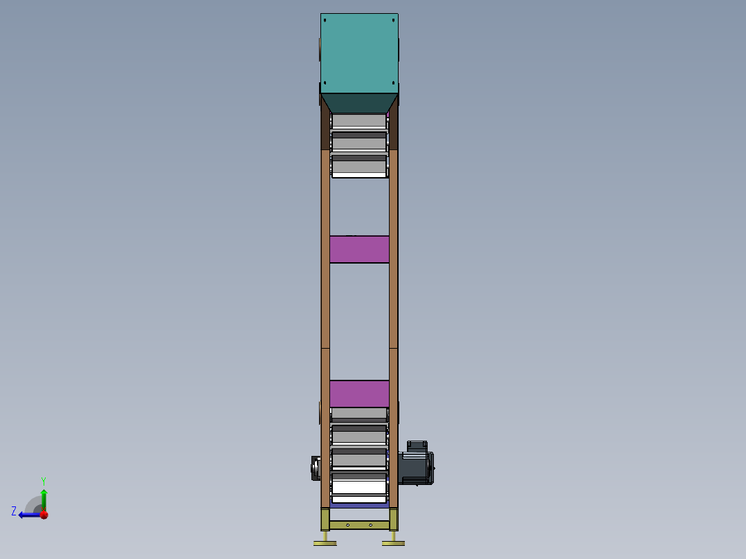 1升Z型斗式提升机sw22可编辑右视图