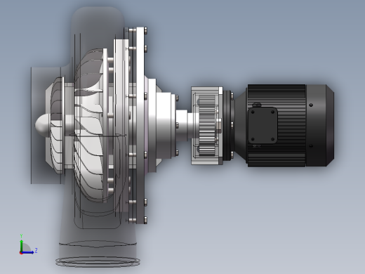 单级离心压缩机左视缩略图