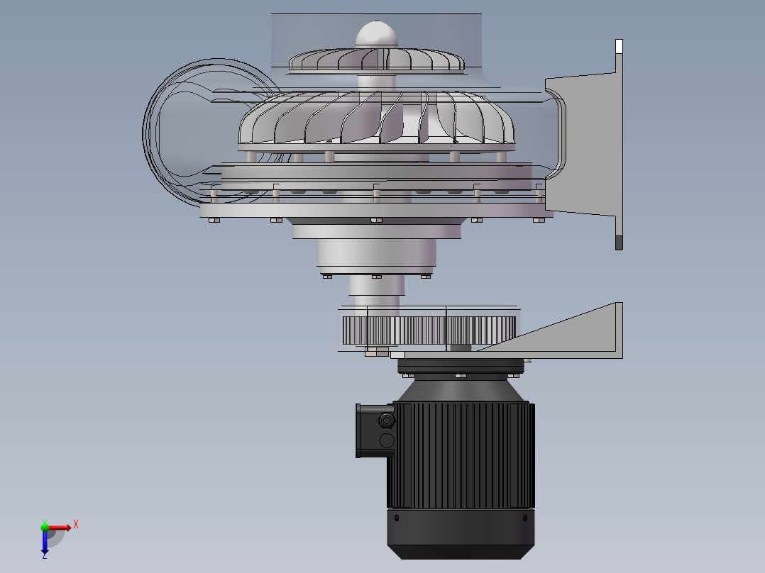 单级离心压缩机俯视图