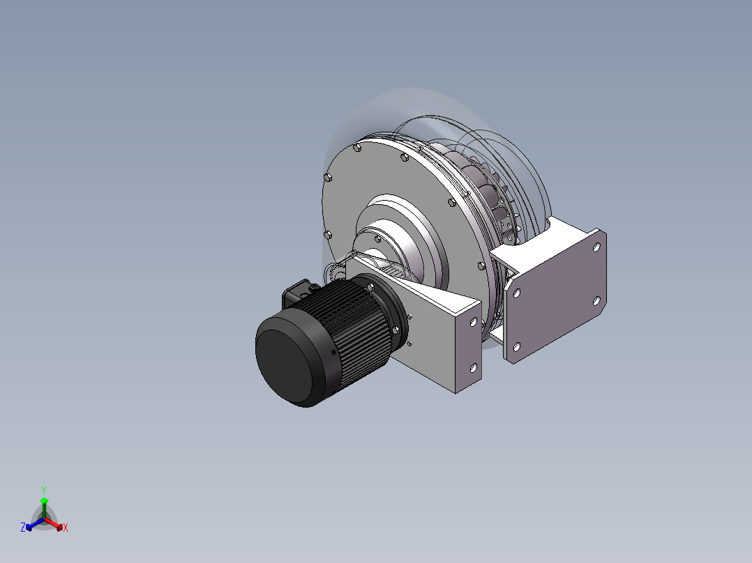 单级离心压缩机正等轴测图