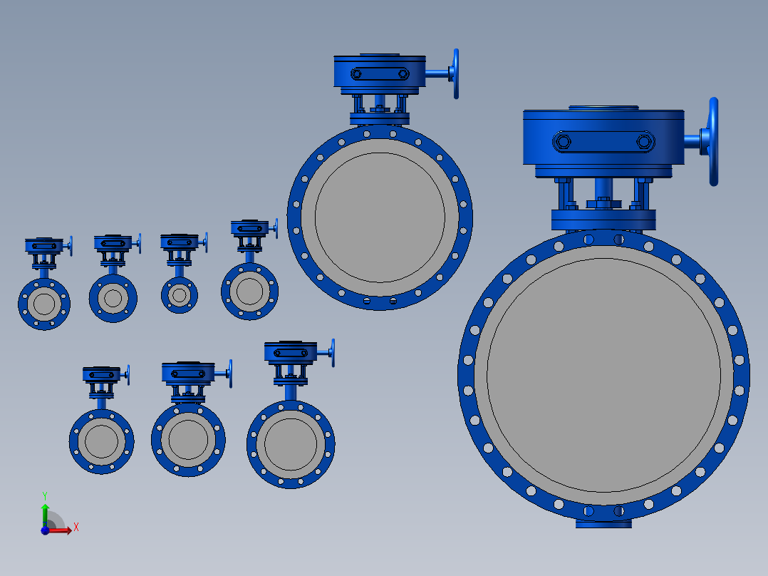 9款最全法兰硬密封蝶阀前视图
