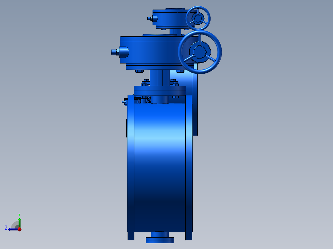 9款最全法兰硬密封蝶阀右视图