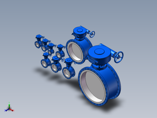 9款最全法兰硬密封蝶阀正等轴测缩略图