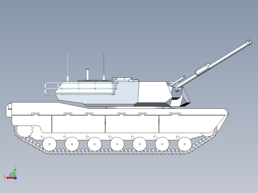 B3003250-M1A1艾布拉姆斯坦克后视图