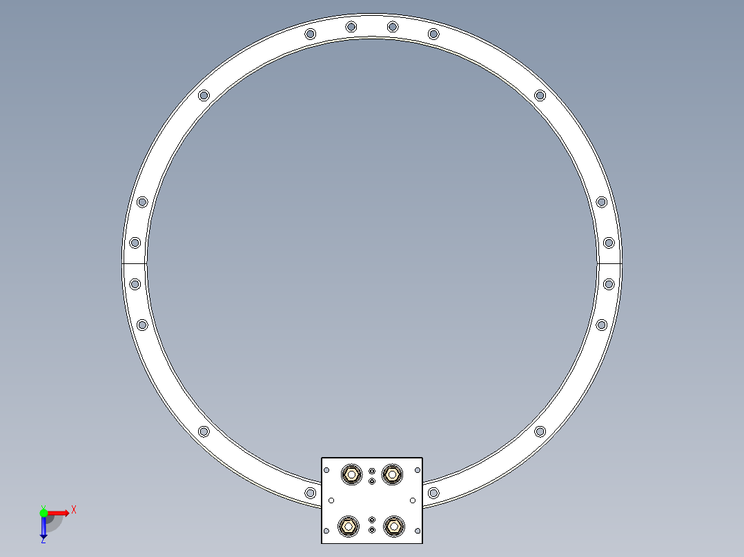 圆弧导轨468直径环形导轨弧形轨道俯视图