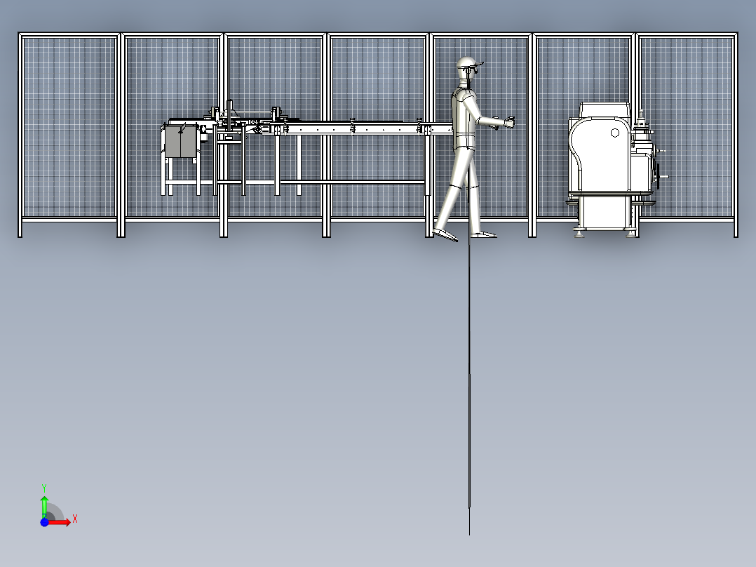 机床加工检测流水线前视图