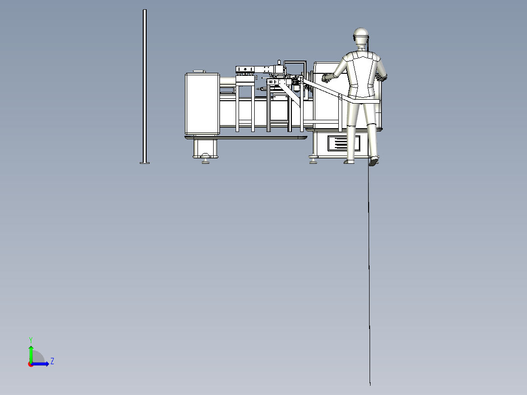 机床加工检测流水线左视图