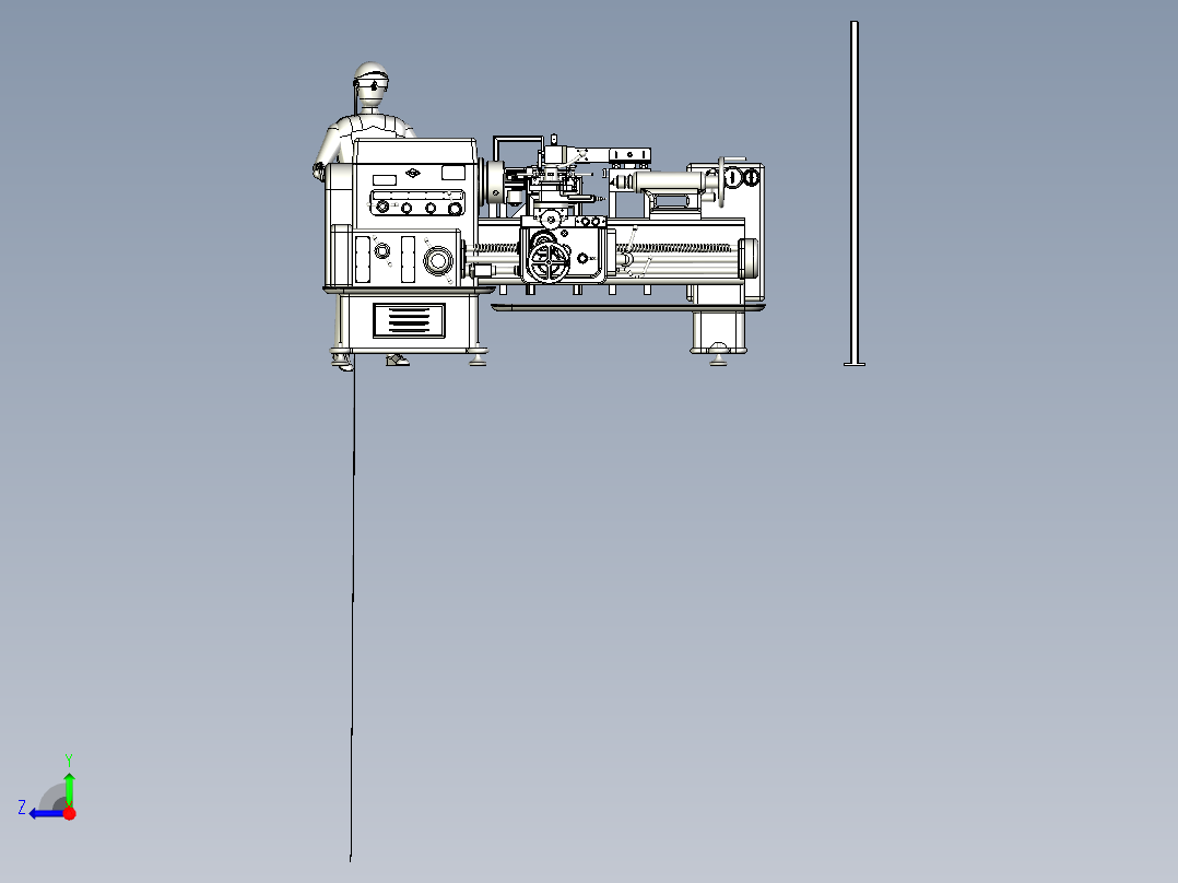 机床加工检测流水线右视图
