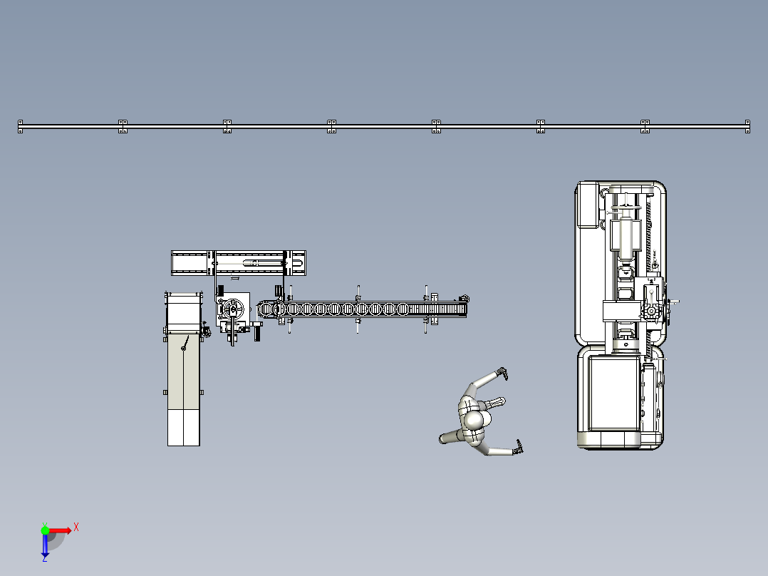 机床加工检测流水线俯视图