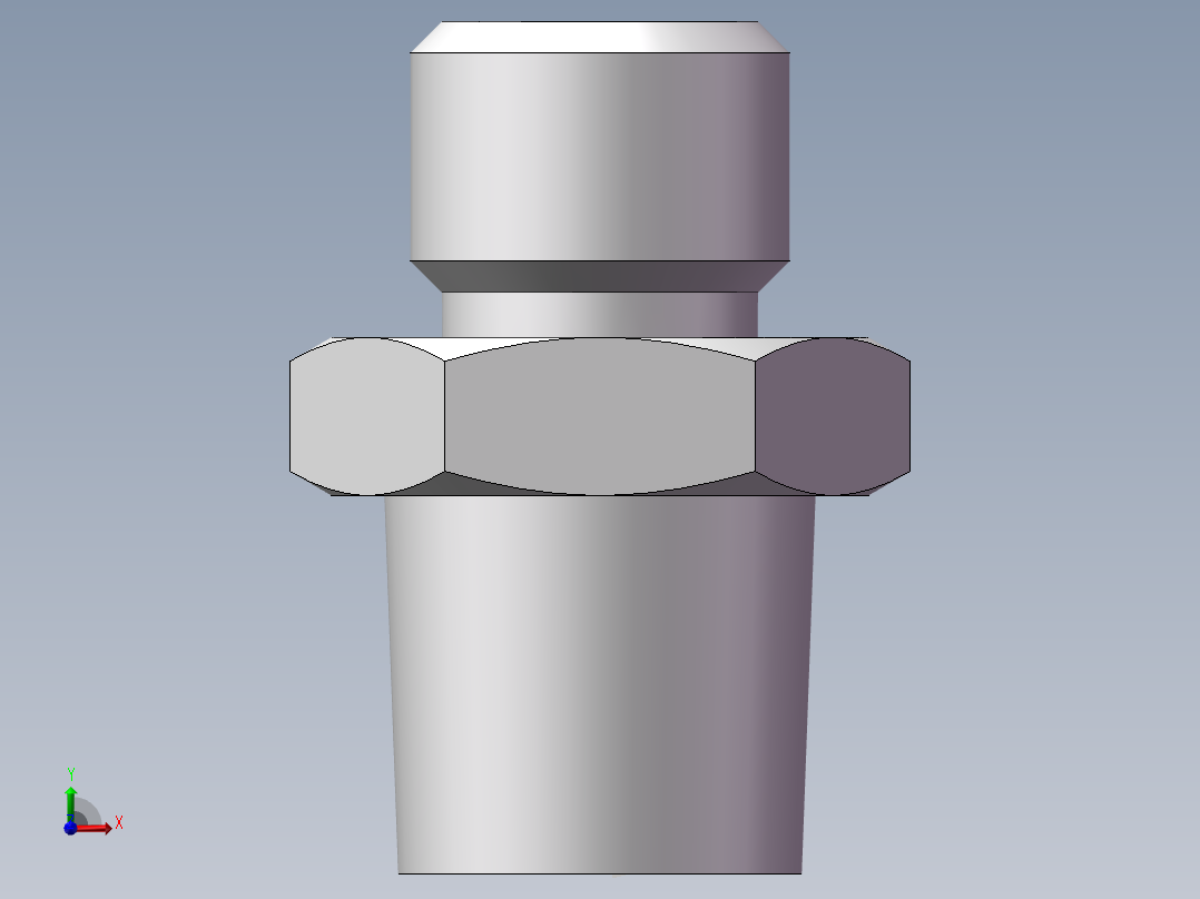 英制锥管螺纹直接头、1CT-12-04SP前视图