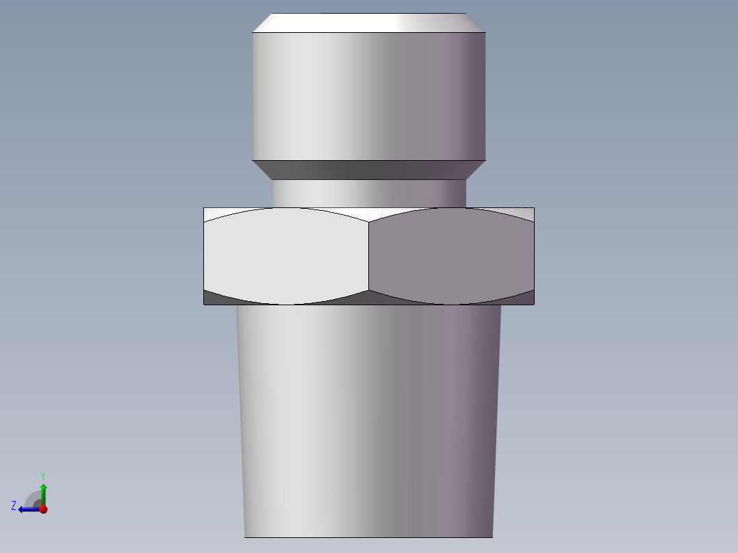 英制锥管螺纹直接头、1CT-12-04SP右视图