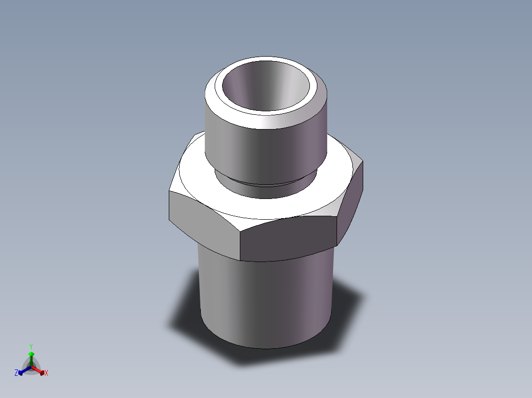 英制锥管螺纹直接头、1CT-12-04SP正等轴测图